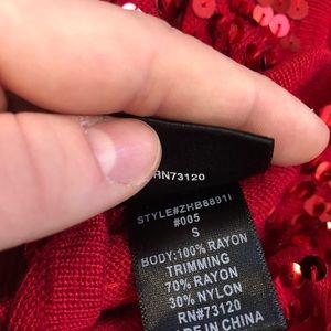 Red sequined sexy blouse